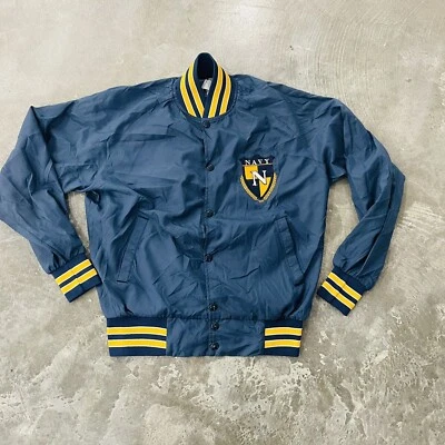 Chaqueta a Rayas Pequeña Rompevientos Vintage Años 80 Premium Legends Marina de los Estados Unidos Foto 1 de 4