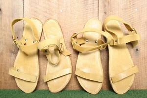 2 Pair Lot Vintage Deadstock Cobbler Made Ankle Strap Sandals Women's Sz. 7 - Picture 1 of 15