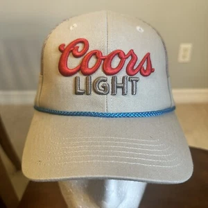 Coors Light Bier Logo Druckknopflasche Trucker Mütze Netz Rückseite verstellbare Kappe mit Seil Einheitsgröße - Bild 1 von 5