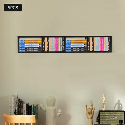 Estantes de almacenamiento multimedia para pared, estante de almacenamiento de CD DVD de 34 pulgadas 5 piezas Foto 1 de 4