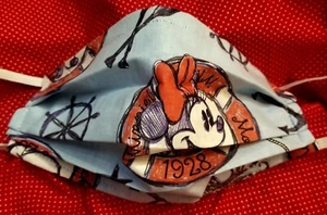 Minnie Mouse Inspired Face Mask Nautical Adult Sz New Handcrafted - Picture 1 of 6