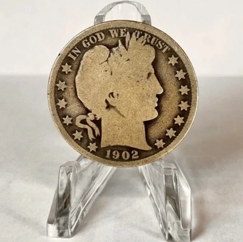 1902-P Silver Barber Half Dollar 50 Cents AG Cover