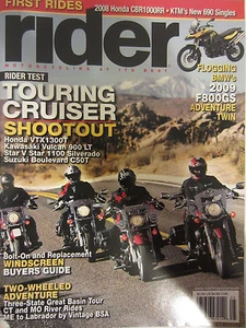 Rider Magazine May 2008 Touring Cruiser Shootout Honda VTX 1300T Kawasaki Vulcan - Picture 1 of 2