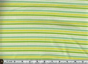 Stof - FREE AS A BIRD - Green Stripe - MS-10-66 - 100% Cotton - Picture 1 of 1