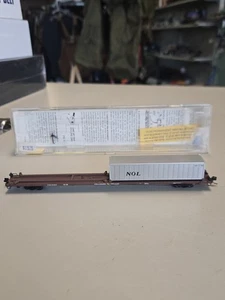 N Scale MTL 72223 Neptune Orient Lines 89' Flat Car with Trailer 972210 Read - Picture 1 of 14