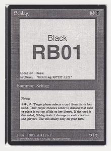 Schlag (Tainted Specter) LP Mirage Playtest Card 1995 MTG Magic Vintage Rare! - Picture 1 of 2