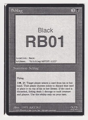 Schlag (Tainted Specter) LP Mirage Playtest Card 1995 MTG Magic Vintage Rare! - Image 1 of 2