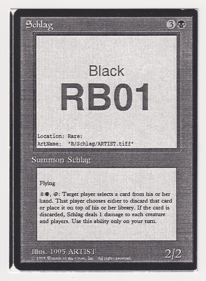 Schlag (Tainted Specter) LP Mirage Playtest Card 1995 MTG Magic Vintage Rare! - Image 1 of 2