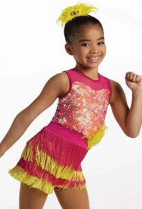 Dance Costume Medium Child Yellow Weissman 15796 Jazz Tap Clogging Musical Theat - Picture 1 of 3