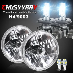 7 inch Round LED Headlights Hi-Lo Beam For GMC C15 C25 C35 Pickup - Picture 1 of 11