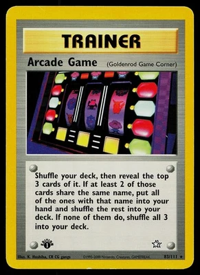 Pokemon Neo Genesis 83/111 Arcade Game 1st Edition Pokemon Card - Image 1 of 2