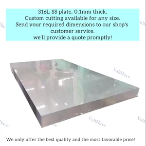 316L SS Plate 0.1mm Thick Custom Cut To Any Size Send Your Required Dimensions. - Picture 1 of 4