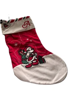 Disney Mickey Mouse Letra A ~ Rojo Navidad Suave Peluche Navidad Medias de Navidad 20x12” - Imagen 1 de 5