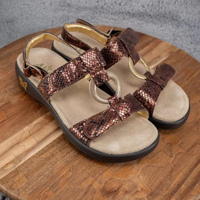 ALEGRIA JULIE JUL-742 SANDALIAS SIMULADAS SERPIENTE BRONCE ORO METÁLICO MUJER 36 Foto 1 de 4