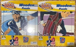 2 x Lazy Town Wooden Puzzles Both 9 pieces NEW and Still Sealed - Picture 1 of 5