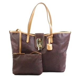 Etro Shoulder Bag Tote Paisley Pvc/Leather Multicolor W1082A - Picture 1 of 10