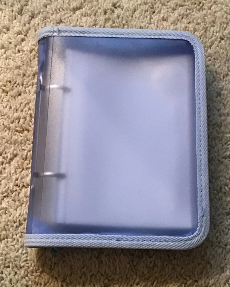 Álbum de fotos azul claro de 2 anillas con cremallera de plástico para 5" de ancho x 7" de alto 50 hojas Foto 1 de 4