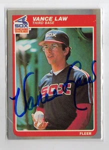 1985 FLEER BASEBALL #520 VANCE LAW WHITE SOX PIRATES AUTOGRAPH SIGNED CARD - Picture 1 of 1