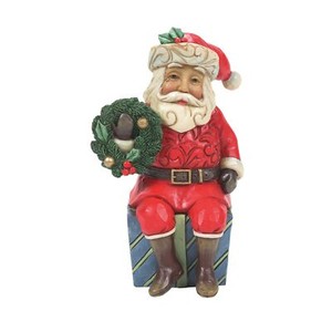 Enesco Jim Shore Heartwood Creek Santa Sitting on Gifts Mini Figurine 3.74 Inch