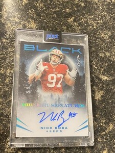 Nick Bosa 2023 Panini Black Midnight Signatures On Card Auto 1/1 Platinum Prizm