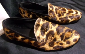Banana Republic Women’s Leopard Faux Fur Slip on Loafers SHOES Size 8.5 M - Picture 1 of 10