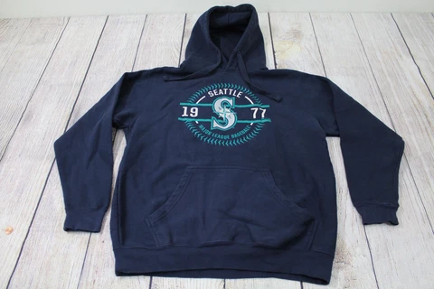 Milltex Seattle Mariners MLB Navy Blue Logo Sweatshirt Hoodie Men's size Large Cover