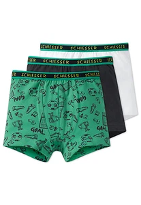 SCHIESSER Jungen Hip-Shorts Fussball 3er Pack 104 116 128 140 Unterhosen Slips - Picture 1 of 2