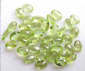 Lote de piedras preciosas sueltas sin tratar corte facetado ovalado de peridoto natural de 15,30 quilates 4*6 mm - Imagen 1 de 3
