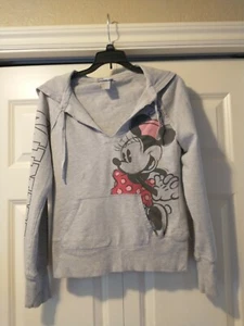 DISNEY RESORT GIRLS MEDIUM 10/12 MINNIE MOUSE LONG SLEEVE HOODED SWEATSHIRT - Picture 1 of 10