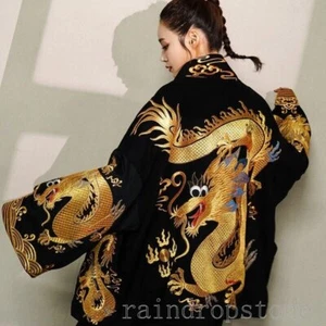 Weibliches Drachengewand chinesischer Stil bestickter Mantel Hip Hop Hanfu loser Mantel - Bild 1 von 14