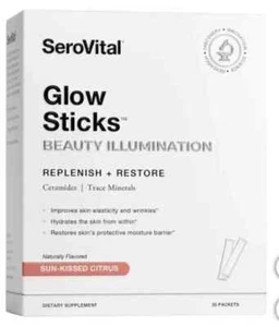 SeroVital Glow Sticks Sun-Kissed Citrus, 35 Individual Serving Stick Packs New ! - Picture 1 of 3
