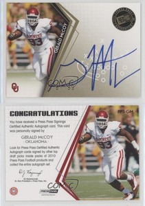 2010 Press Pass Signings Gold /99 Gerald McCoy #PPS-GM Rookie Auto RC