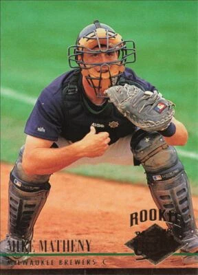 1994 Fleer Ultra Rookie Card Mike Matheny Milwaukee Brewers #375 - Image 1 of 2