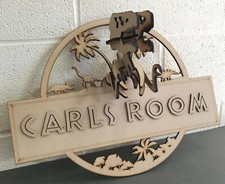 Y301 Jurassic Park Inspired Dinosaur Personalised Name, Door, Wall Plaque KIDS