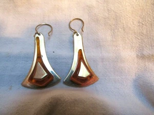 Vintage Dangle Earrings Clear Amber Or ? 1-3/4” Long - Imagen 1 de 7