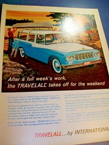 1961 IH International TRAVELALL large-mag car / truck ad -"takes off for weekend - Picture 1 of 1