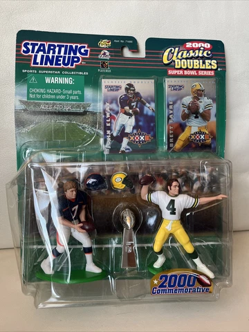 BRONCOS J. ELWAY/PACKERS B. FAVRE STARTING LINEUP CLASSIC DOUBLES 2000 SERIES Cover