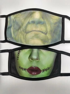 Frankenstein Bride Of Frankenstein Breathable Reusable Face Mask Adult Halloween - Picture 1 of 6