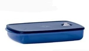 Tupperware Vent N Serve Container 6 Cups Microwave Safe Indigo Navy Blue New - Picture 1 of 2