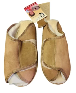 Qwaruba Australian Sheepskin Suede Leather Slippers Unisex Size W 9-10 / M 7-8 - Picture 1 of 6