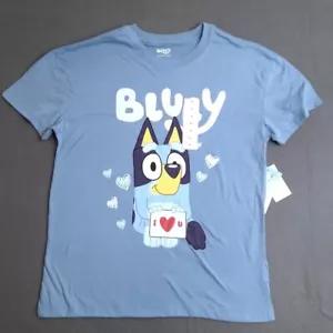 Bluey Tshirt Size 18 BBC Cartoon Dog Puppy Heart U Love Clothing Top Teen Unisex - Picture 1 of 6
