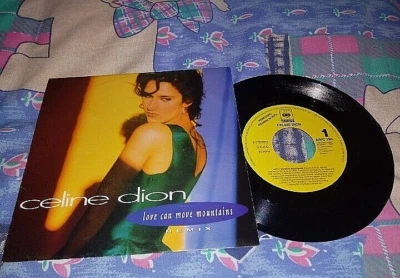 CELINE DION Love can move mountains REMIX 7" SPAIN PROMO SINGLE VINYL RARE 1992 - Image 1 of 2