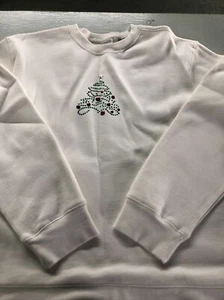 CLASSIC ELEMENTS WOMEN'S IVORY HOLIDAY CHRISTMAS SWEATSHIRT Size L/G (14/16) P - Picture 1 of 3