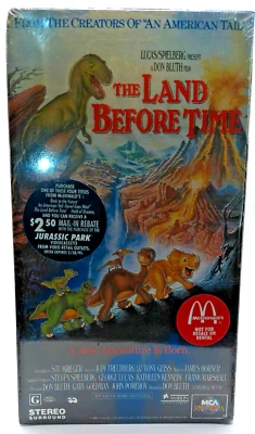 New Sealed The Land Before Time McDonald's VHS Tape Promo Watermark MCA - Image 1 of 4