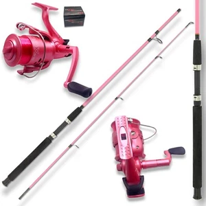 12FT 2PC CARP STALKER Pink Rod Girls Fishing Women + Max 60 Pink Reel Combo - Picture 1 of 8