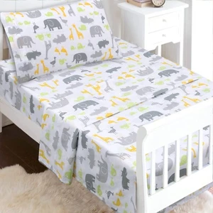 3-Piece Cotton Toddler Sheet Set for Kids Boys Girls |Animals Fish Sports Floral - Picture 1 of 111