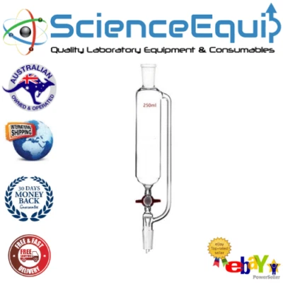 Embudo de caída ecualizador presión constante llave de paso de vidrio adicional 250 ml Foto 1 de 3