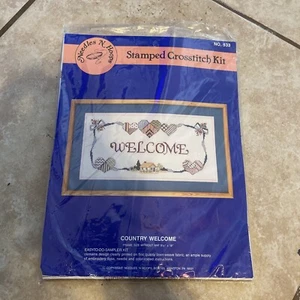 Needles 'N Hoops, Country Welcome. Hearts 7" x 13" Counted Cross Stitch Kit 533 - Picture 1 of 3