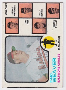 1973 TOPPS EARL WEAVER/GEORGE BAMBERGER/JIM FREY/BILLY HUNTER/GEORGE STALLER