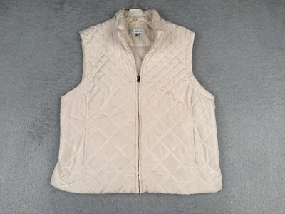 Croft & Barrow Vest Women Extra Large Pink Quilted Polyester Insulated Full Zip - Image 1 of 4